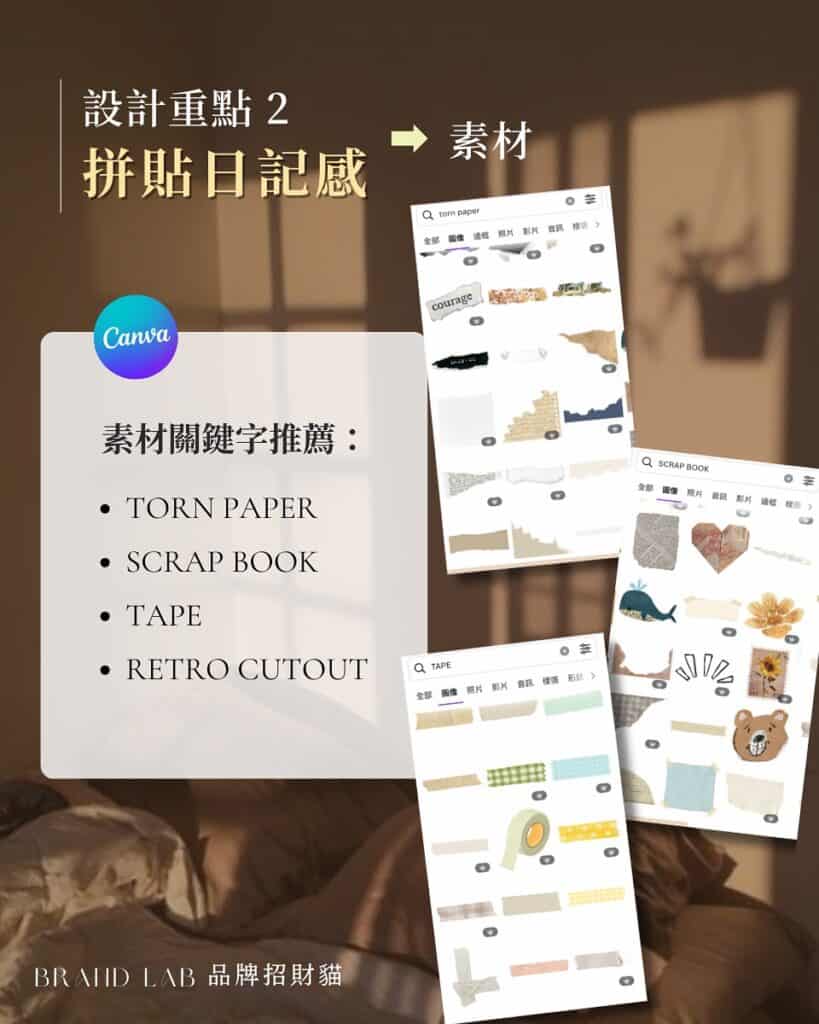 擊敗設計重點2：
拼貼日記感👉🏻素材
