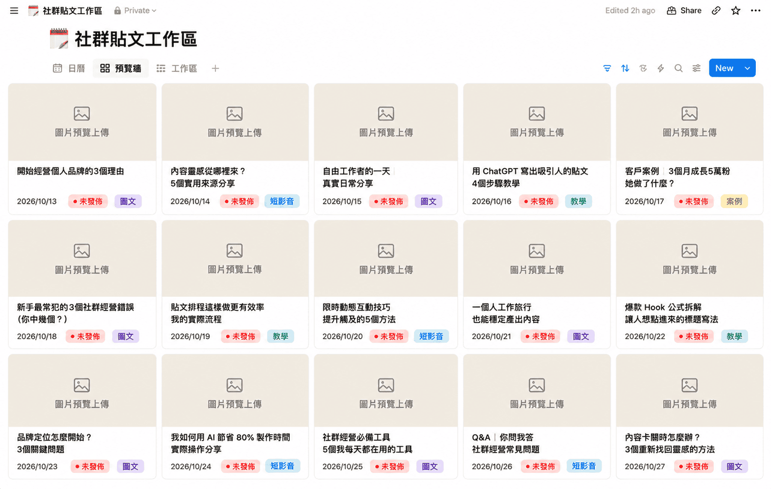 社群貼文工作區預覽牆 (1)